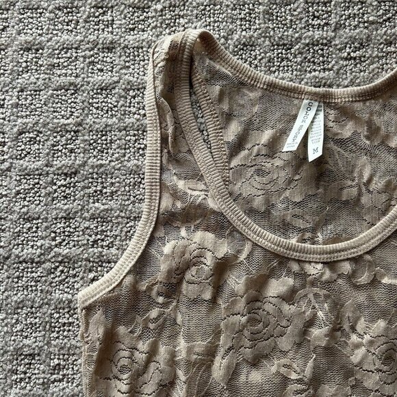 Color Story Womens Medium M Sleeveless Tank Top Cami Floral Stretch Mesh Y2K 90s - Picture 7 of 8